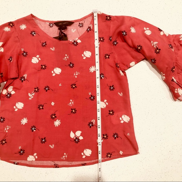 Coral pink short top- frill sleeves.Zink London - Picture 8 of 13